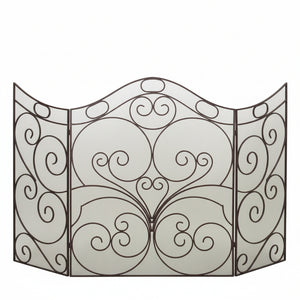 Oversized Scroll Fire Screen-Iron Accents