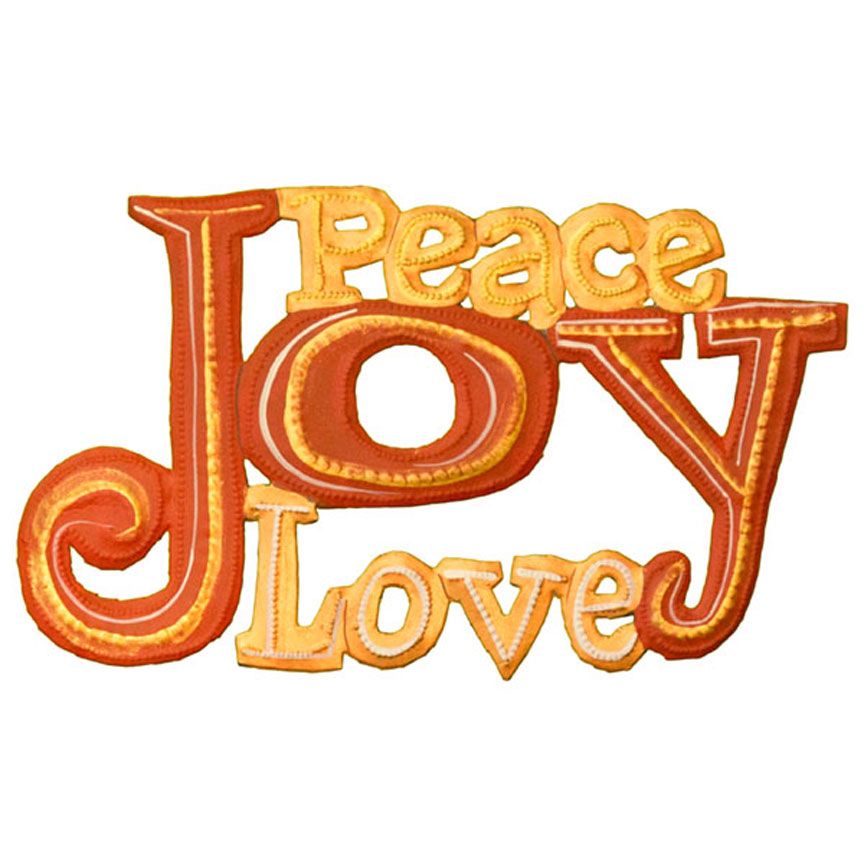 Painted Peace Joy Love-Iron Accents