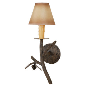 Pine Candle Wall Sconce-Iron Accents