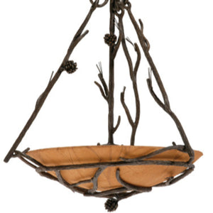 Pine Globe Chandelier-Iron Accents