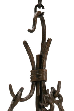 Pine Globe Chandelier-Iron Accents