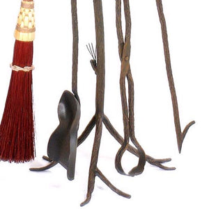 Pine Wrought Iron Fire Tools-Iron Accents