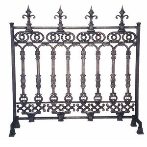Romanesque French Fire Screen-Iron Accents