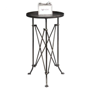 Round Metal Table-Iron AccentsScissor-Brace Accent Table