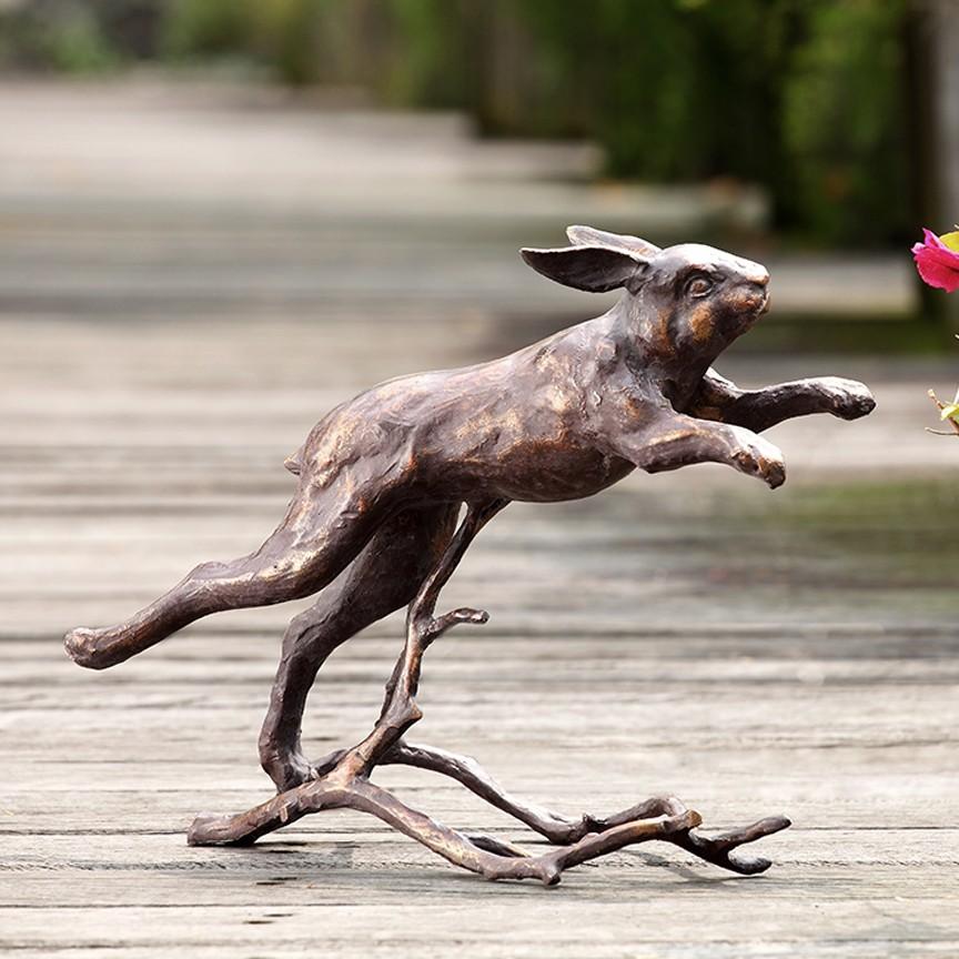 Running Bunny Garden Sculpture-Garden | Iron Accents