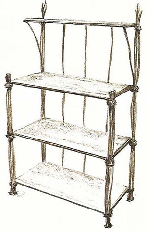 Rush Bakers Racks - 4 Tier-Iron Accents