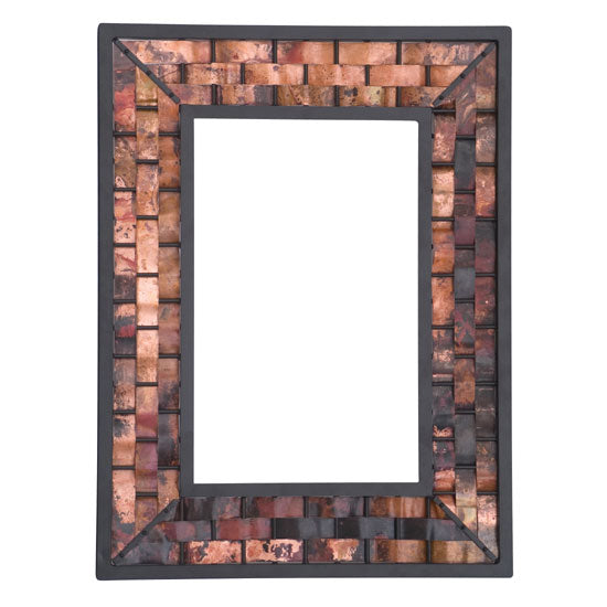 Rushton Copper Wall Mirror-Iron Accents