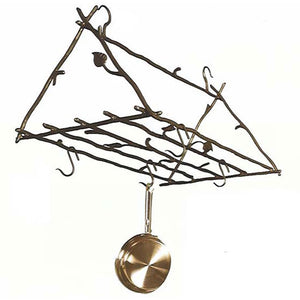 Sassafras Forged Leaf Pot Rack-Iron Accents