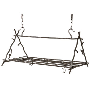 Sassafras Forged Leaf Pot Rack-Iron Accents