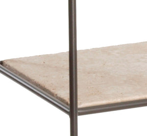 Scroll Double 3-Tier Shelf-Iron Accents