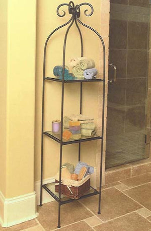 Scroll Single 3-Tier Shelf-Iron Accents