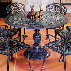 Sea Island Pedestal Table-Iron Accents