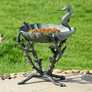 Seahorse Birdbath / Birdfeeder-Garden | Iron Accents