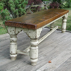 Stafford Custom Farm Bench-Iron Accents