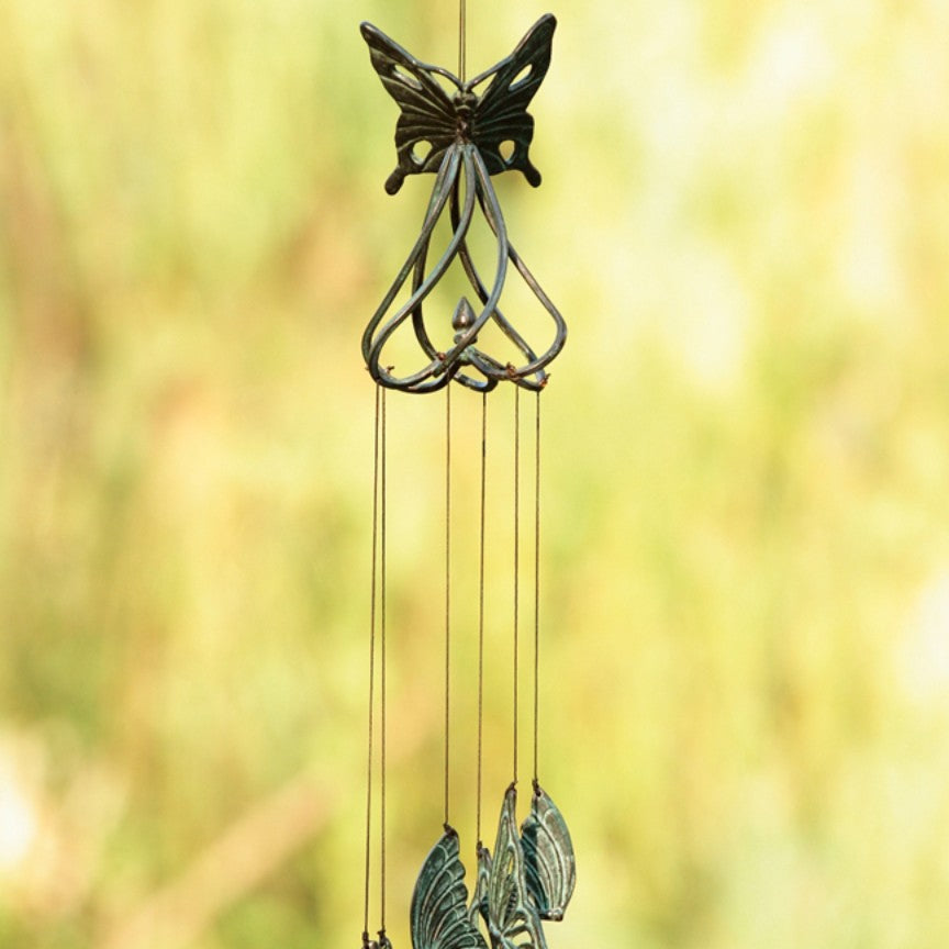 Stylized Butterfly Wind Chime-Iron Accents