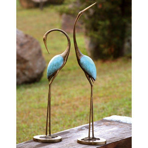 Stylized Crane Garden Statues-Garden | Iron Accents
