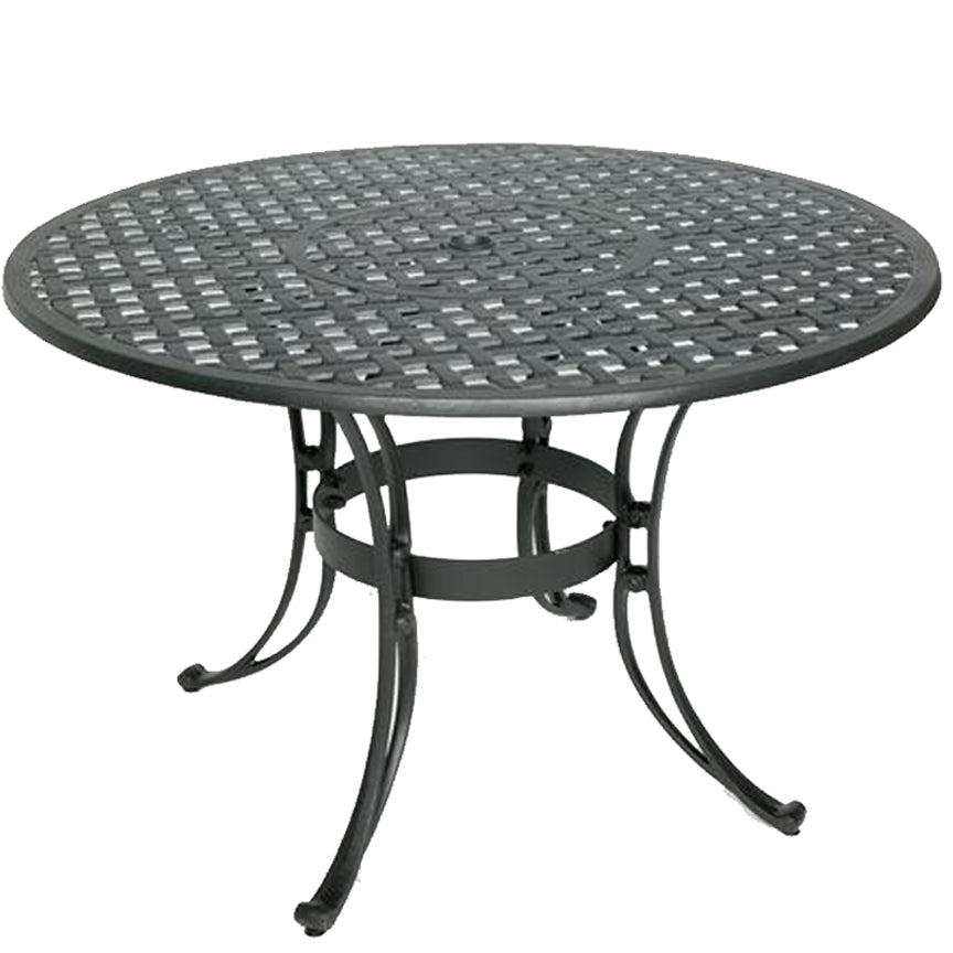 52" Aluminum Dining Table-Iron Accents