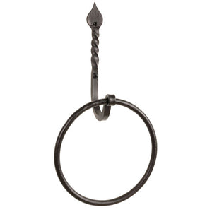 Tulip Twist Towel Ring-Iron Accents