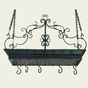 Twisted Iron Pot Rack-Iron Accents
