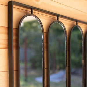 Window Framed Oval Mirrors-Wall | Iron Accents