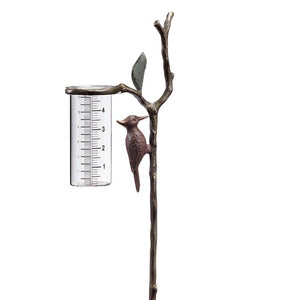 Woodpecker Wide Rain Gauge-Garden | Iron Accents