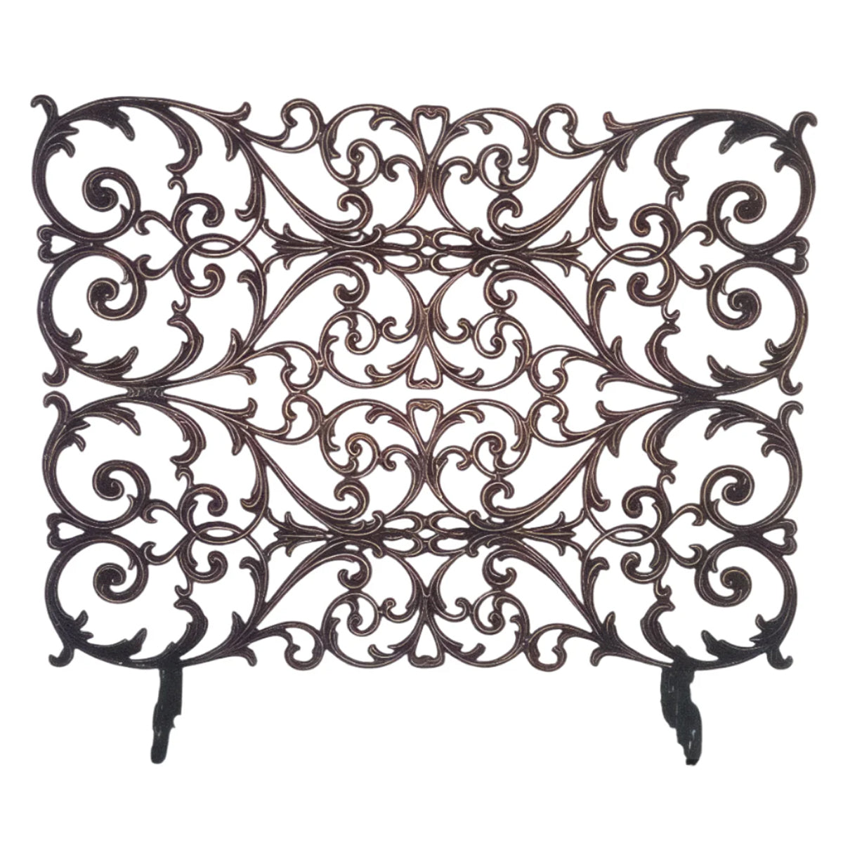 Decorative French-style single-panel fireplace screen