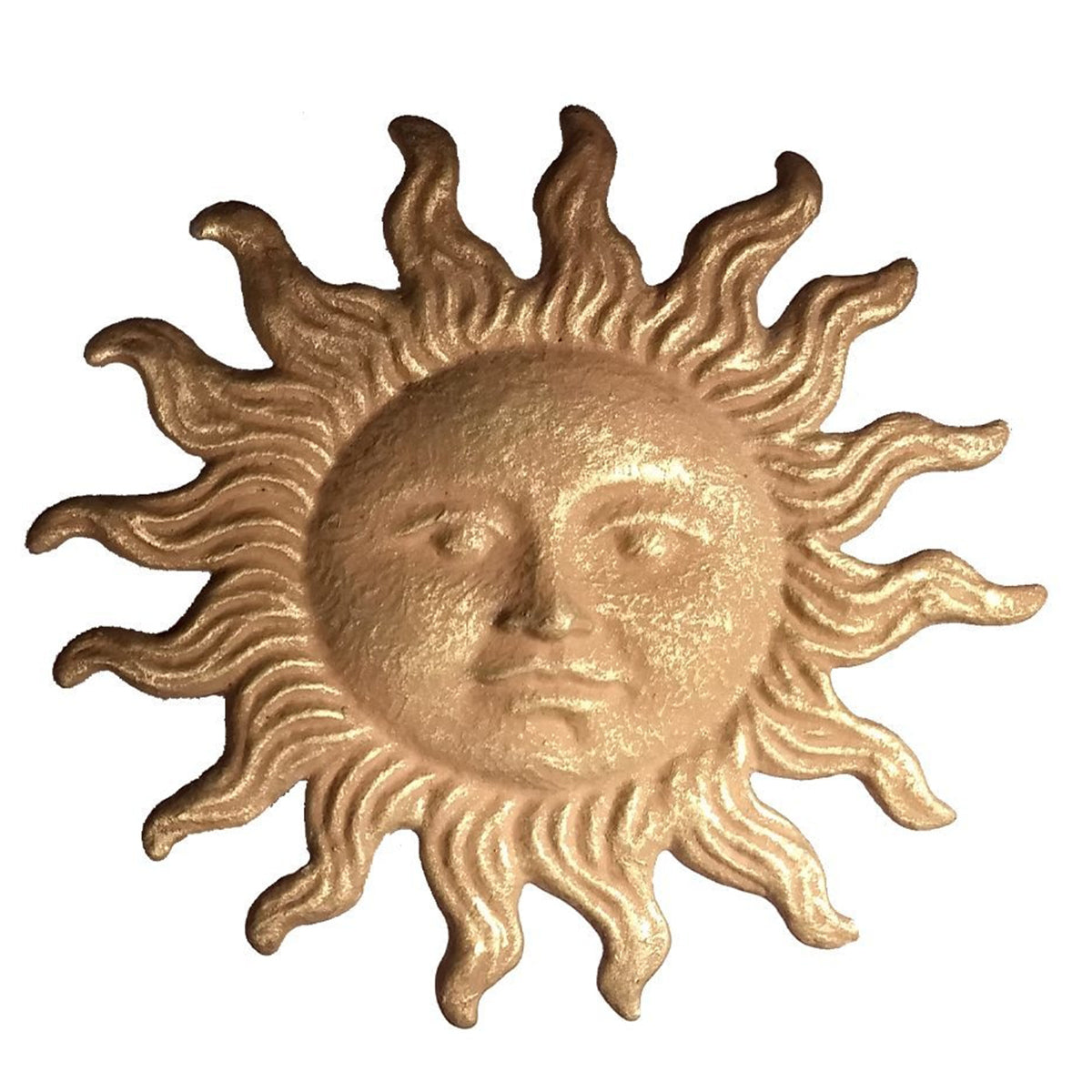 Decorative sun motif used as a custom drapery accent