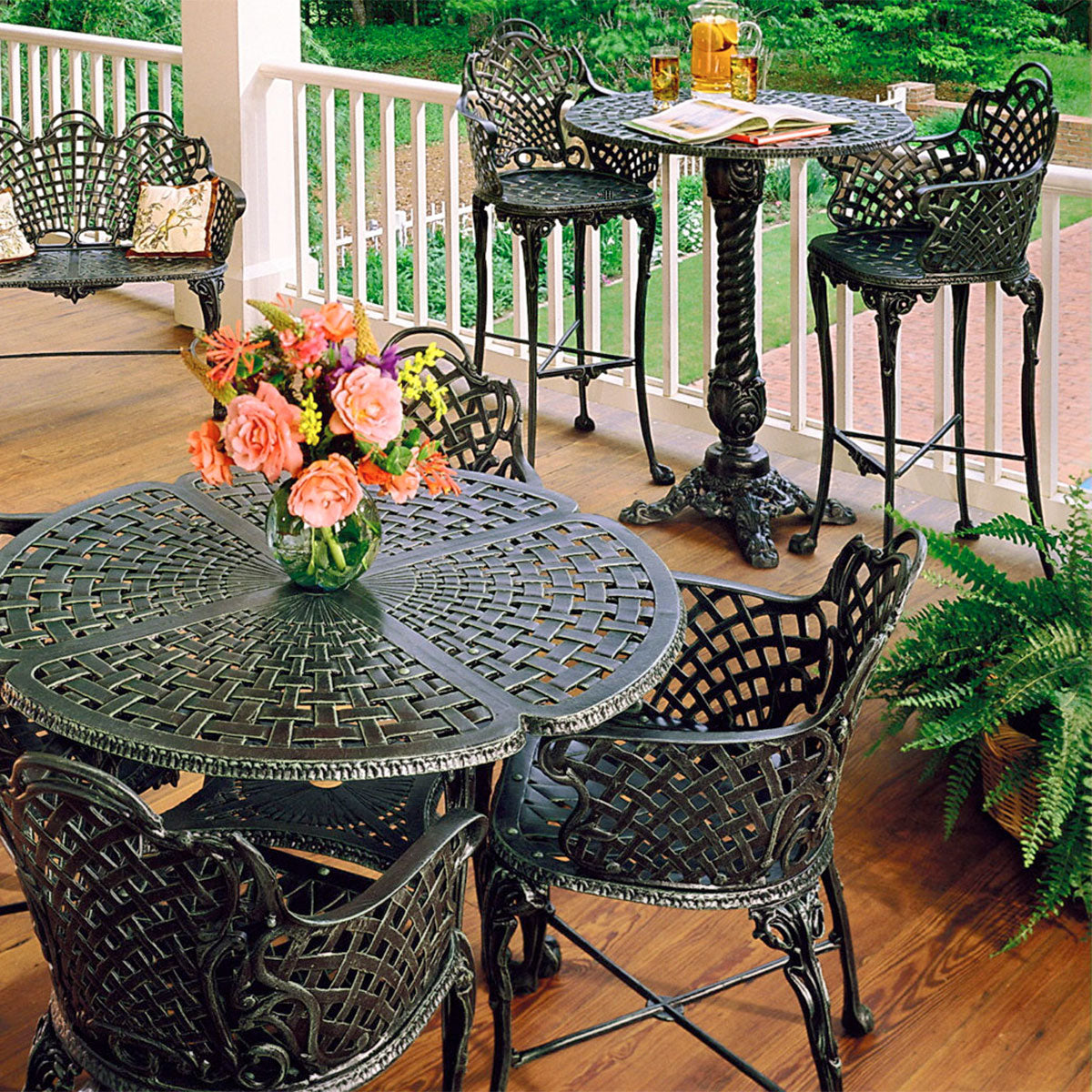 take a seat in style: three coins aluminum patio furniture - iron