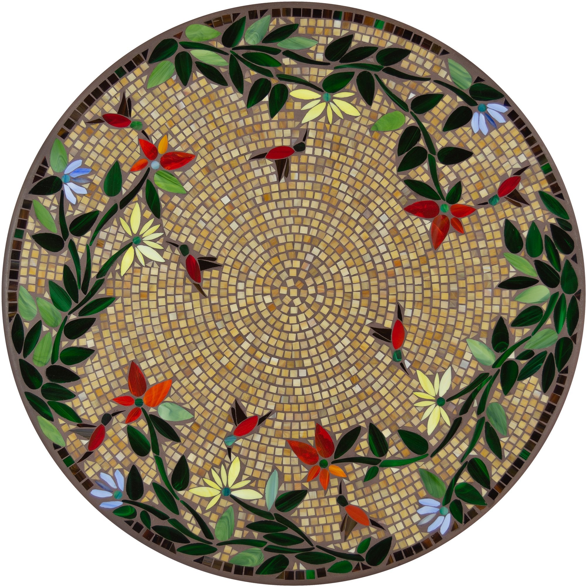 Caramel Hummingbird Mosaic Design