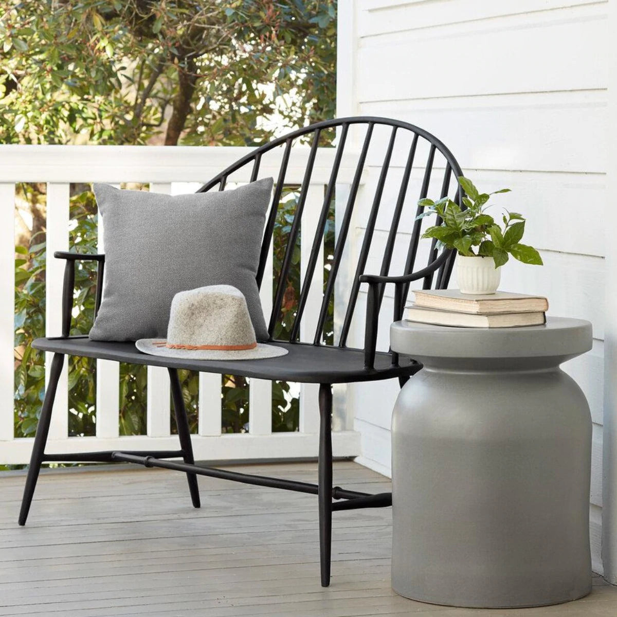 Decorative garden bench in an outdoor setting