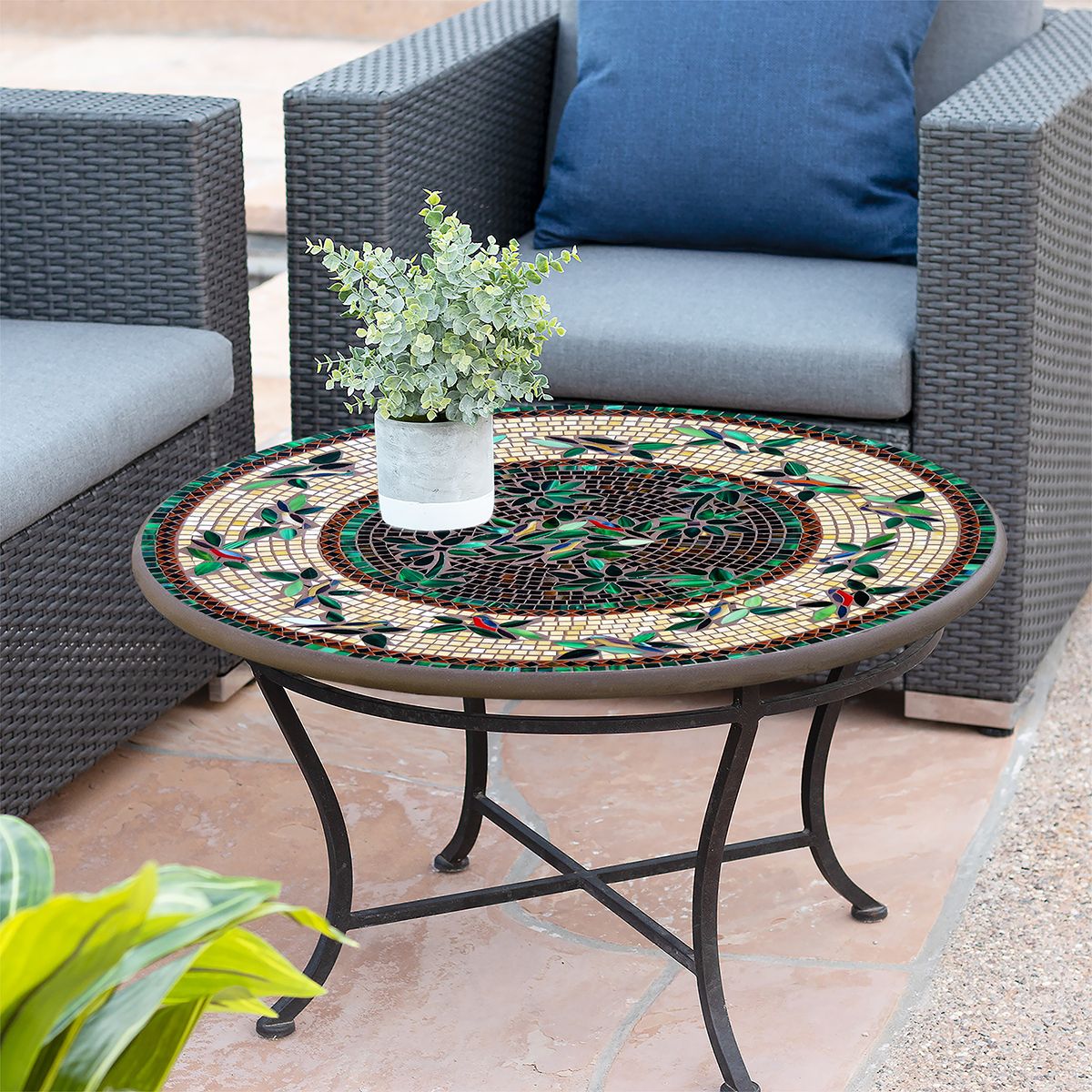 Neille Olson KNF Mosaic Tables – 40+ Handcrafted Outdoor Designs | Iron ...