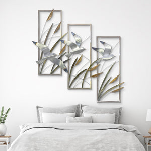 Shoreline Soar - Metal Wall Sculpture Triptych