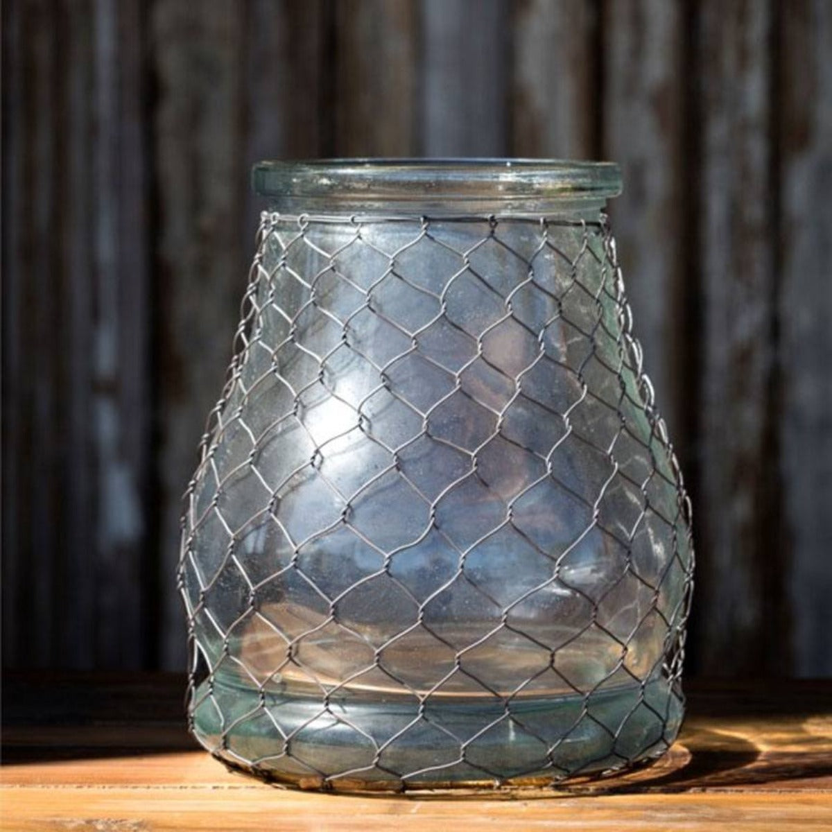 Collection Jar w/ Chicken Wire