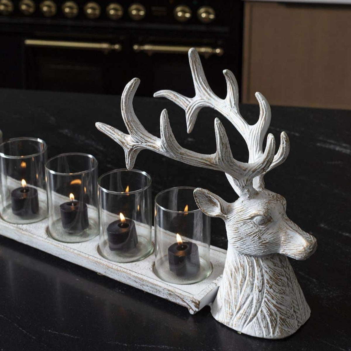 Stag Candle Tray Iron Accents