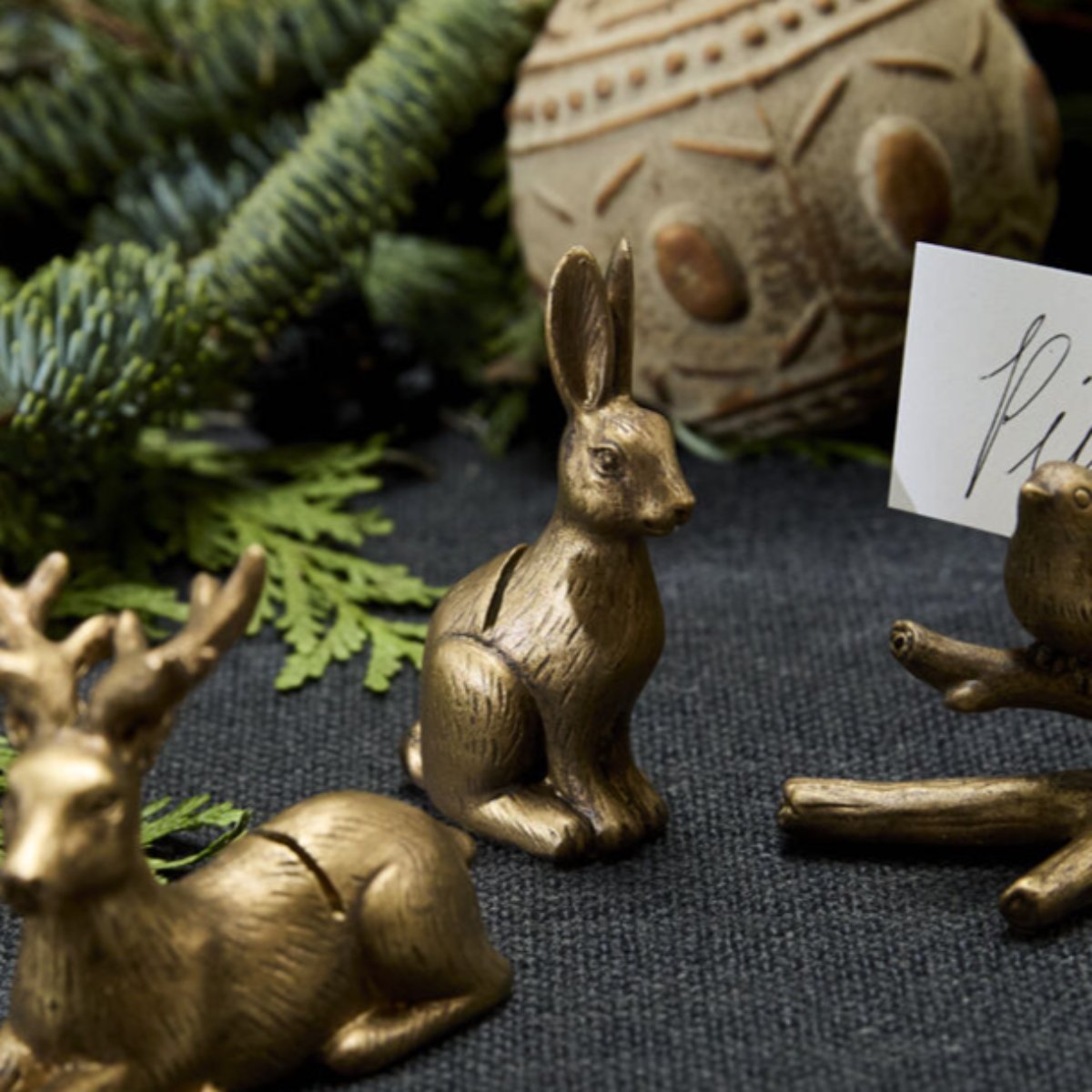 Enchanted Rabbit Name Card Holders - Iron Accents