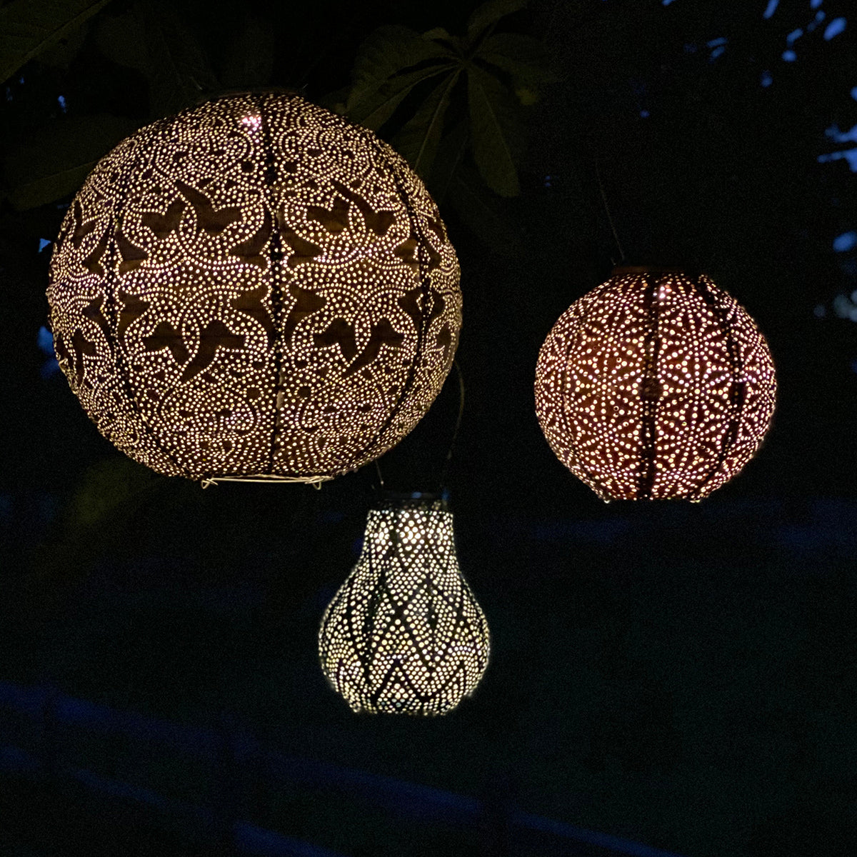 Indoor/Outdoor Bulb Lantern - Gold