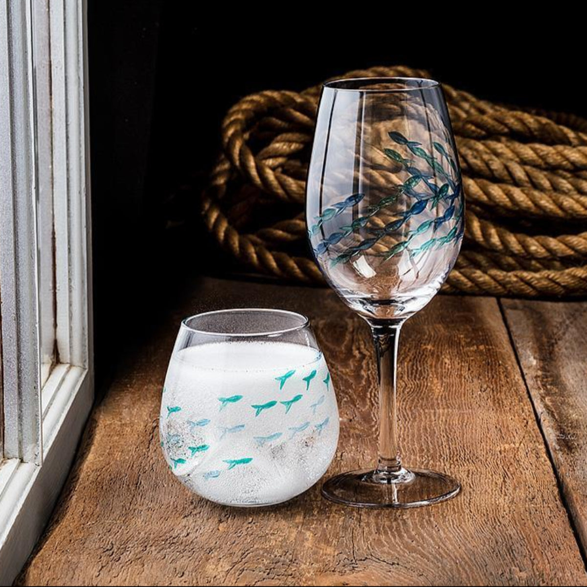 Ocean Breeze Wine Glasses