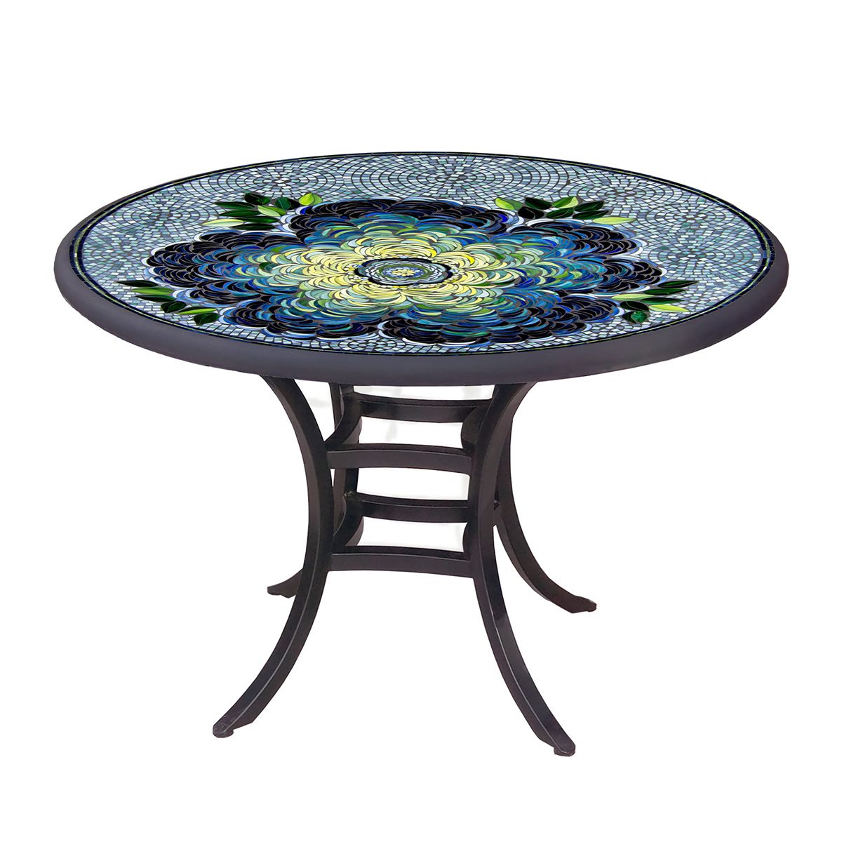 Giovella Mosaic Patio Table-Iron Accents