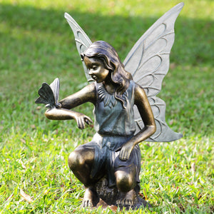 Garden Fairy & Butterfly Sculpture