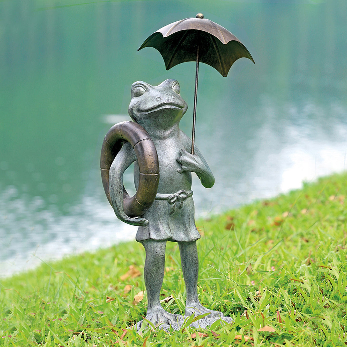 Rain or Shine Frog Statue