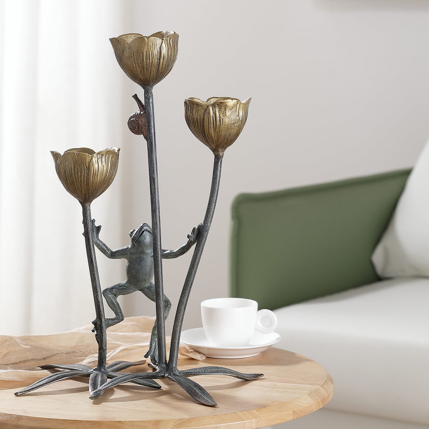 Frog & Flower Candle Holder