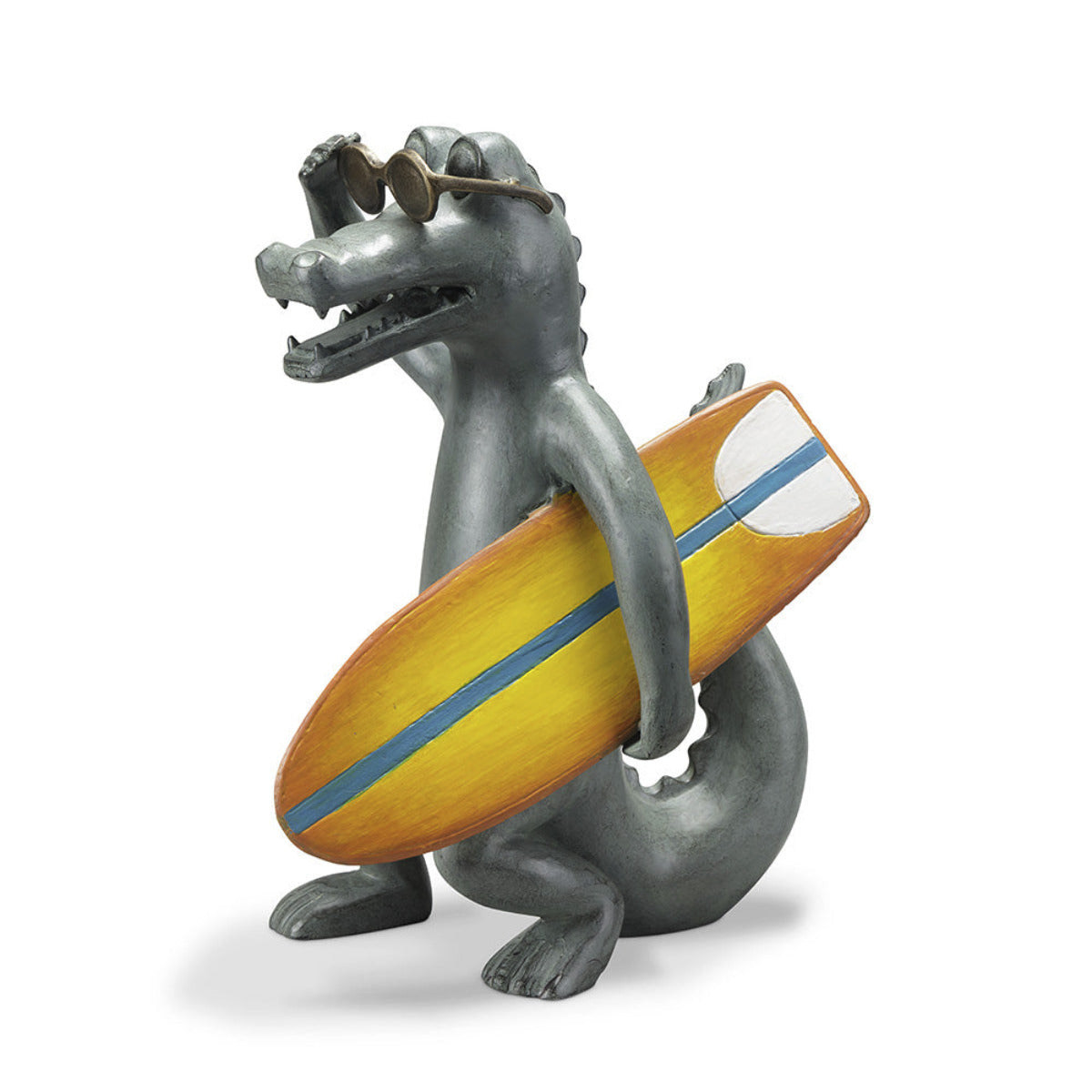 Gnarly Gator Surfing Sculpture