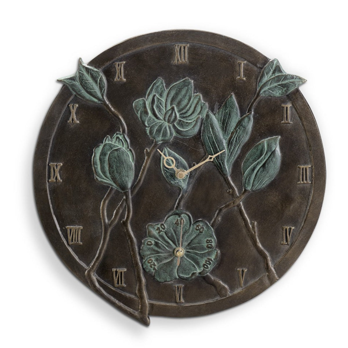 Garden Floral Thermometer / Clock