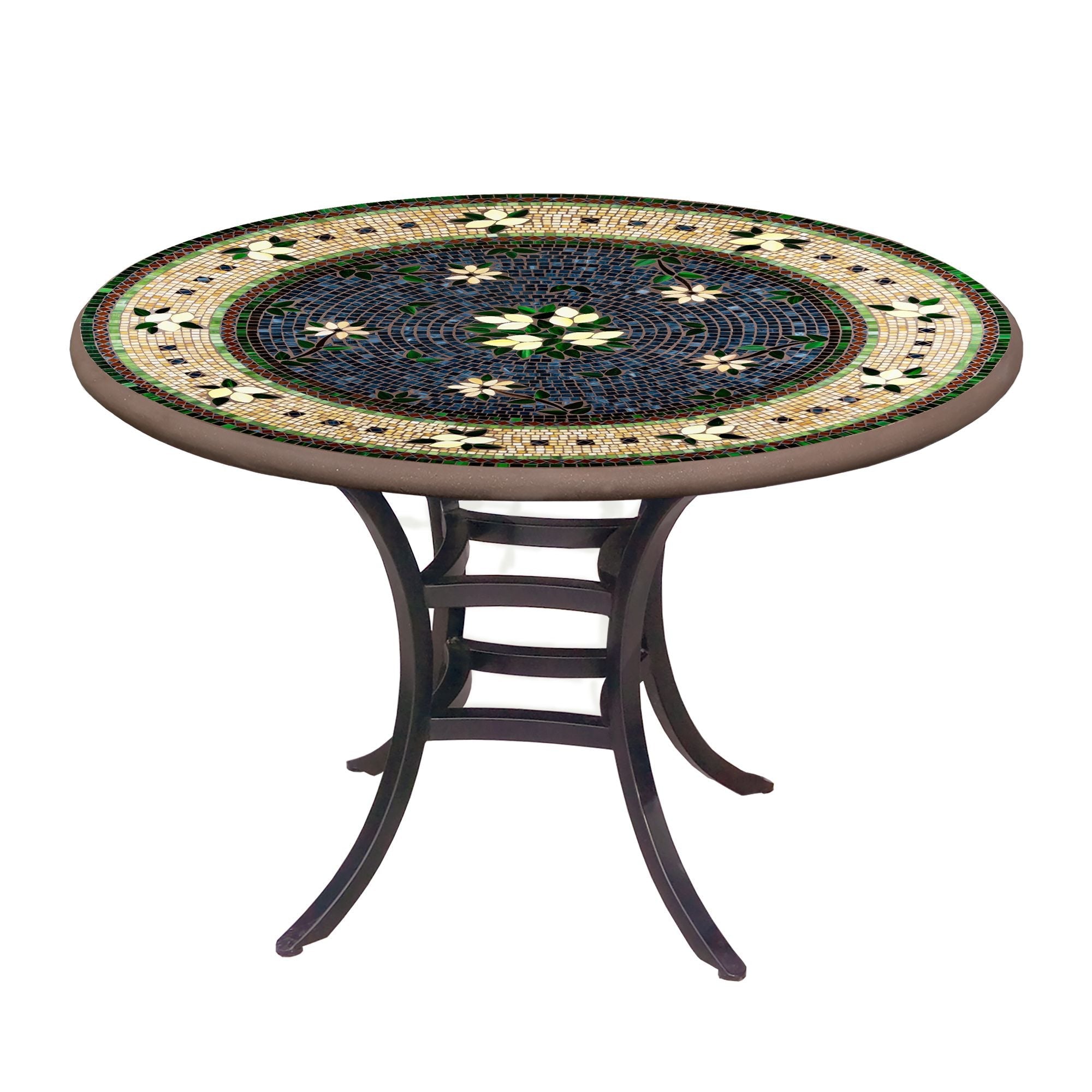 Tuscan Lemons Mosaic Patio Table-Iron Accents
