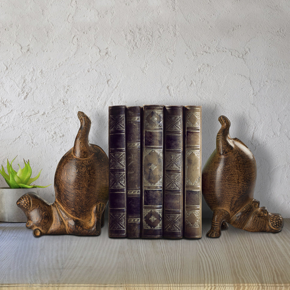 Hippopotwist Bookend Duo