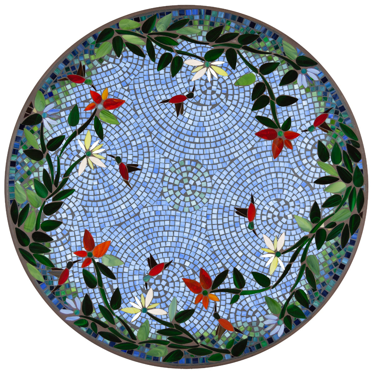 Blue Sky Hummingbird Mosaic Table Tops