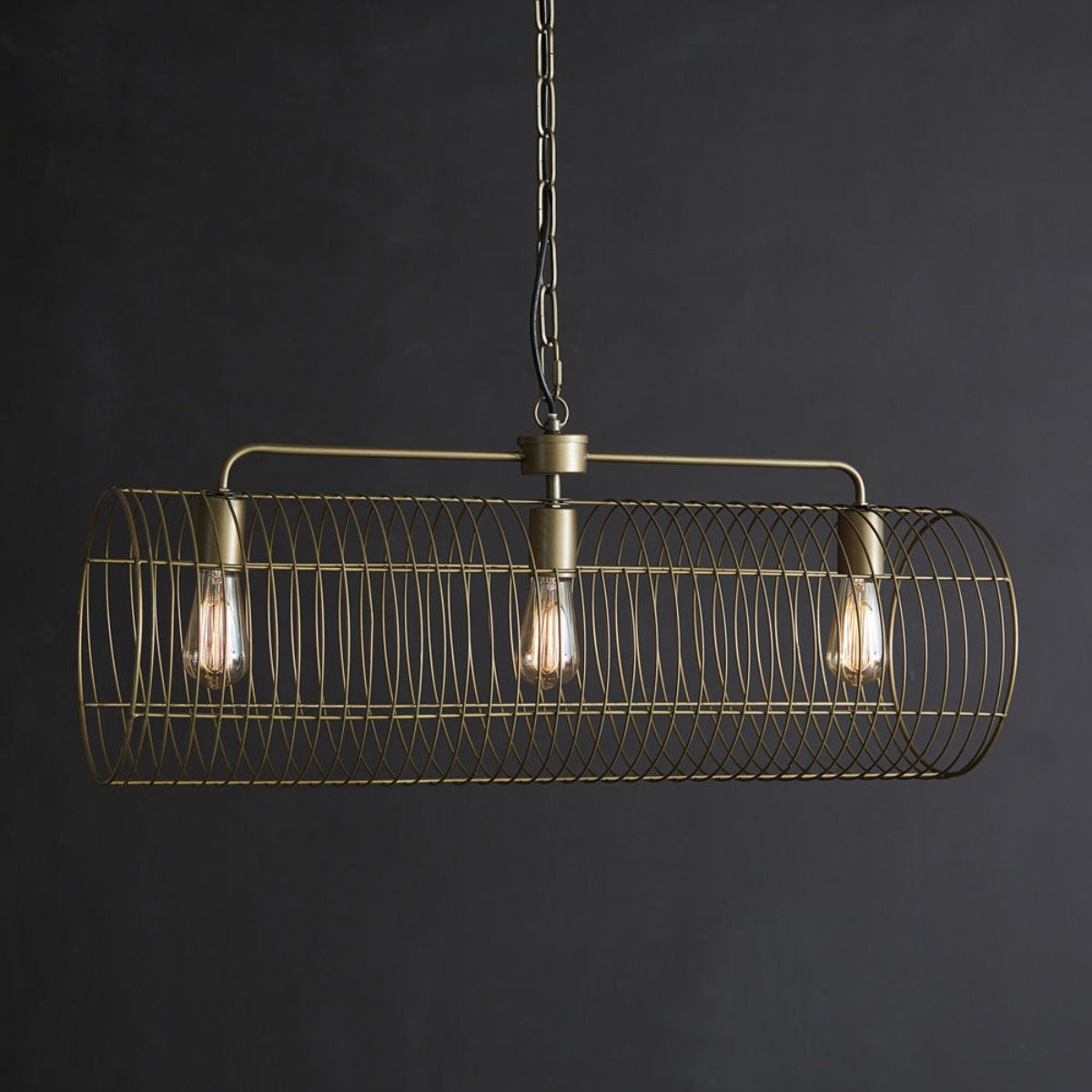 Radio City Three Light Pendant - Iron Accents