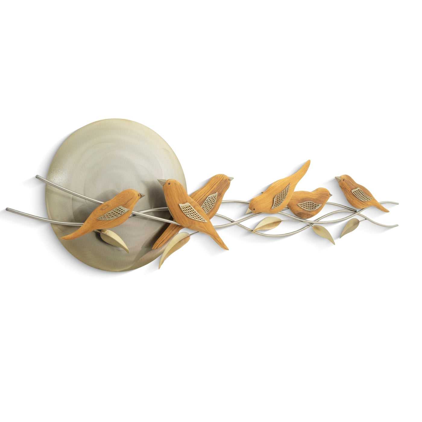 Evening Chorus - Metal and Teak Wall Sculpture