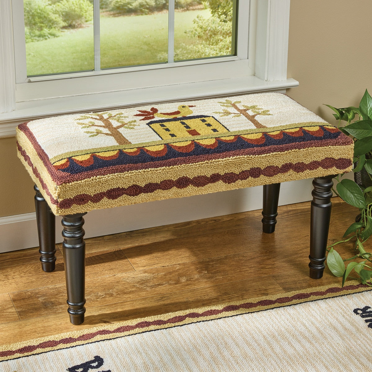 Homestead Haven Hooked Bench