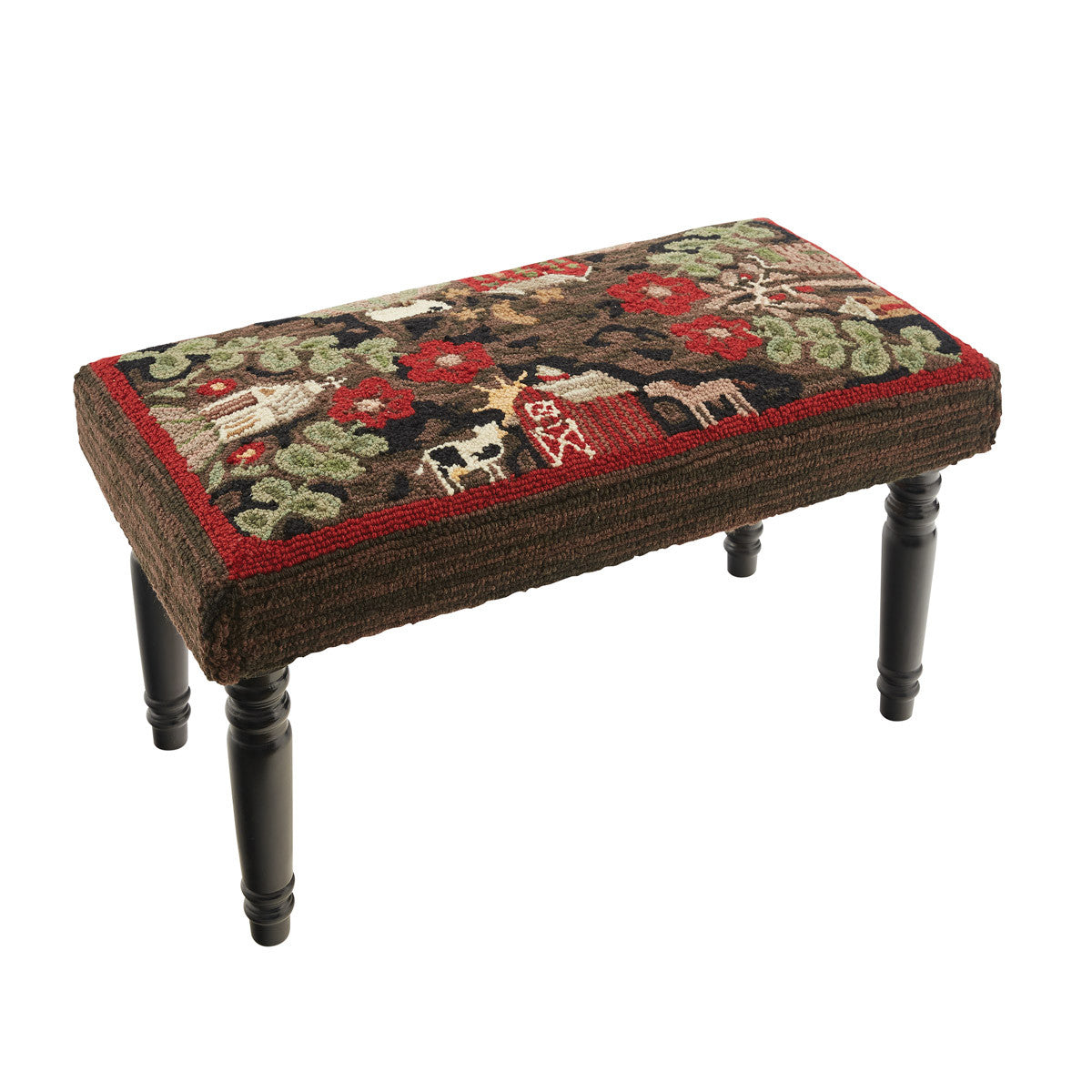 Farmhouse Hooked Bench / Stool